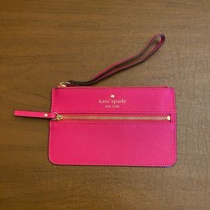 Kate Spade Leather Wristlet Fushia Color